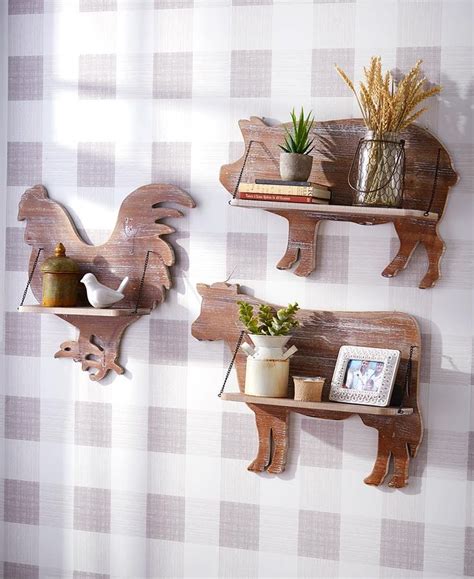 Farm Animal Wall Shelves Farm Animal Decor Kitchen Farm Animals