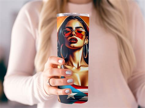 Patriotic Puerto Rican Flag Tumbler Badass Babe Feminist Art Perfect Gift For National