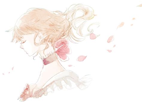 Beatrice Blonde Hair Choker Flowers Ononchi Petals Umineko No Naku Koro Ni White Konachan