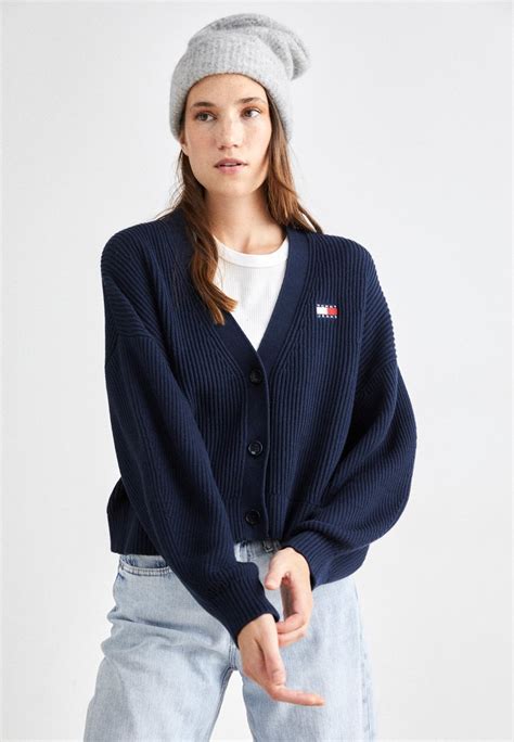 Tommy Jeans Essential Badge Cardigan Dark Night Navydark Blue