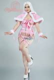 Pink Bowknot Gift Style Sexy Lingerie Set Kawaii Hooded Cape And Top Panty With Corset