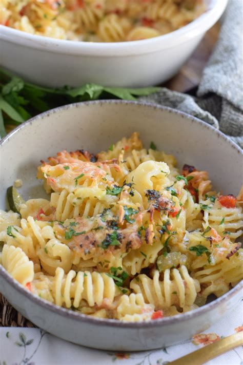 Fusilli Pasta Bake with Bacon and Zucchini - Julia's Cuisine