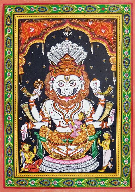 Narasimha Avatar | Lotus art, Indian art paintings, Mandala design art