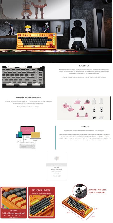 Akko Naruto Uzumaki Th Anniversary B Plus Multi Modes Rgb Hot Swappable Mechanical