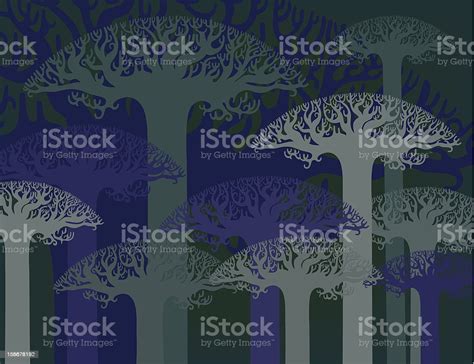 Gloomy Forest Background Stock Illustration - Download Image Now - Backgrounds, Branch - Plant ...