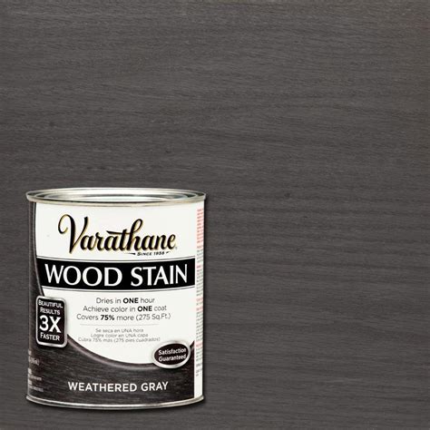 Varathane 1 Qt 3x Weathered Gray Premium Wood Stain 267124 The Home