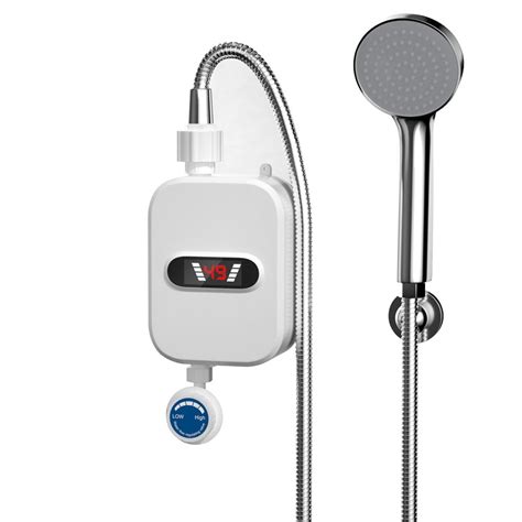 Electric Tankless Water Heater Shower Head Set W Instant Hot Water Heater LCD Display For