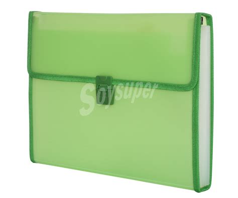 Grafoplás Carpeta clasificadora de polipropileno verde de tamaño folio