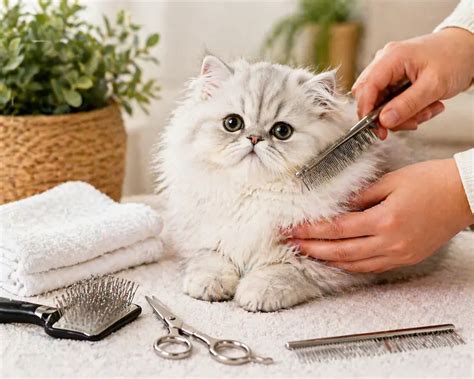 groom  persian kitten  professional care