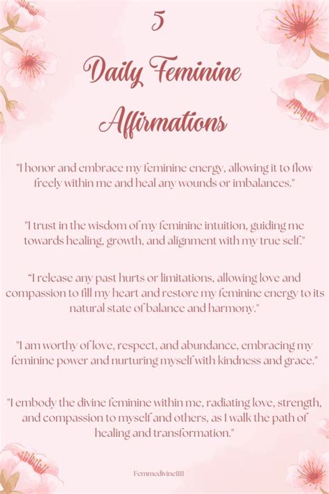 5 Daily Affirmations To Tap Into Your Feminine Energy In 2024 Divine