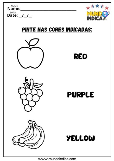 15 Atividades de Inglês para Educação Infantil para Imprimir