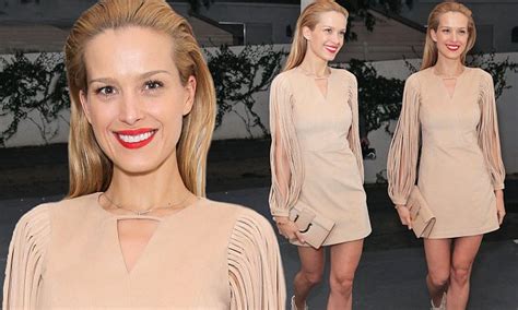 Petra Nemcova Shows Off Her Supermodel Style In A Nude Dress With Quirky Shredded Sleeves At