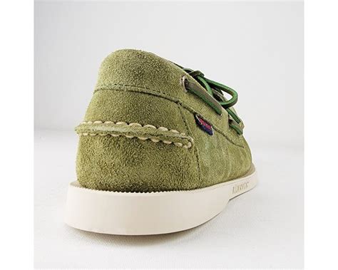 Chaussures Dockside En Daim Vert Militaire De La Marque SEBAGO