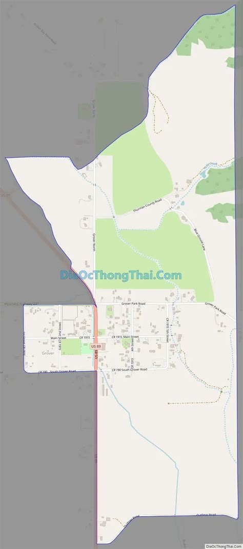Map Of Grover Cdp Wyoming Thong Thai Real