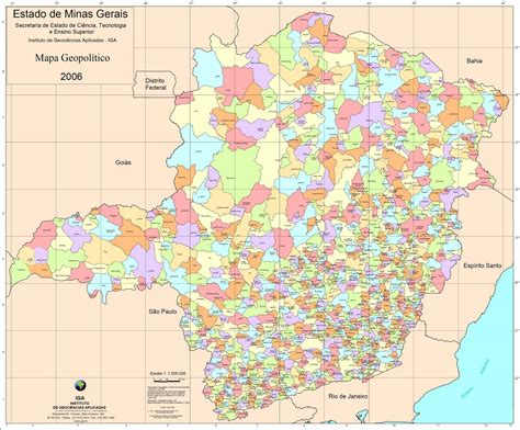 Mapa de Minas Gerais Cidades mapa por região mapa político