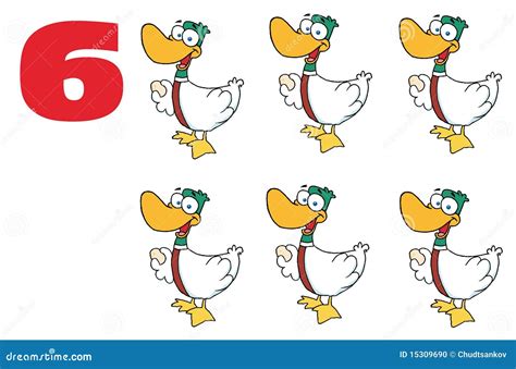 Red Number Six By Geese Stock Photo - Image: 15309690