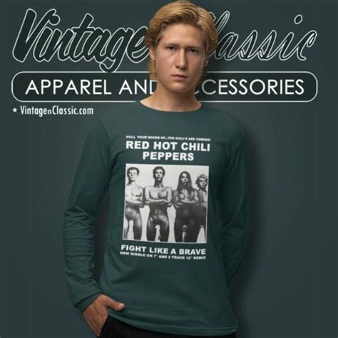 Red Hot Chili Peppers Sock Poster Shirt Fight Like A Brave Vintagenclassic Tee