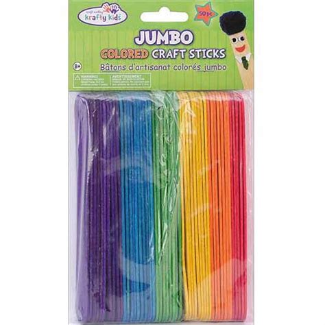 Jumbo Colored Craft Sticks 6 50pk