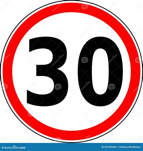 Vector Graphic of a Uk 30 Miles Per Hour Speed Limit Road Sign. it
