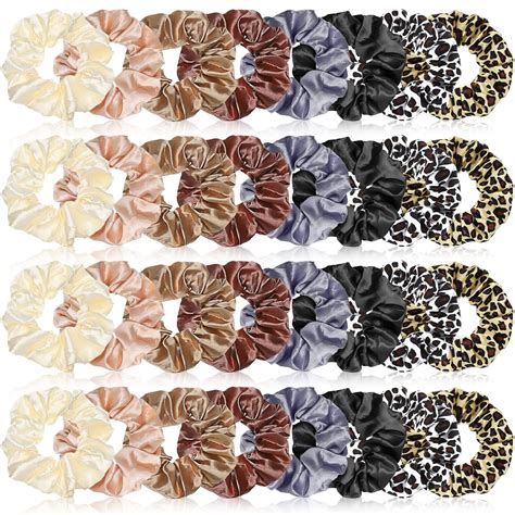 Xunyee 24 Pcs Silk Satin Scrunchies And Hair Ties