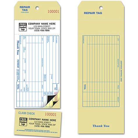 Bicycle Repair Forms Invoice Tags Receipt Work Order Designsnprint