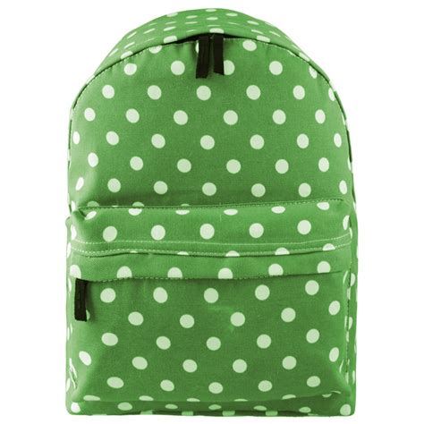 E1401d2 Miss Lulu Large Backpack Polka Dot Green