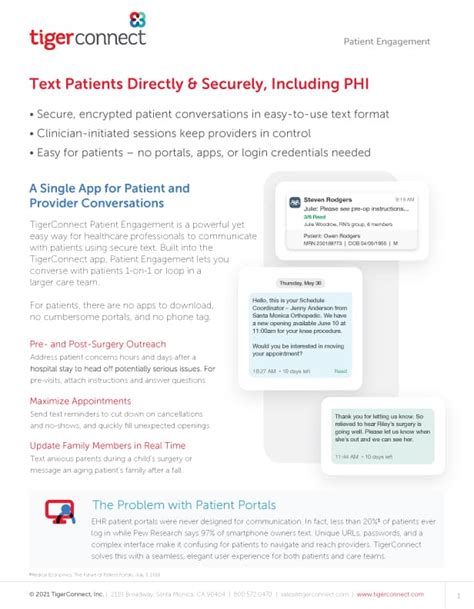 TigerConnect Patient Engagement | Datasheet | TigerConnect 
