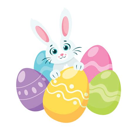 AI generated Easter Eggs Rabbit Clipart PNG Image,, Cartoon Easter ...
