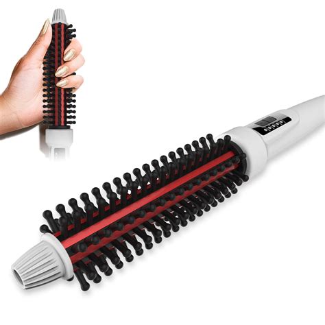 Glamglider Curling Iron Brush Ceramic Tourmaline Ionic Hair Curler Hot Brush Anti Scald Hair