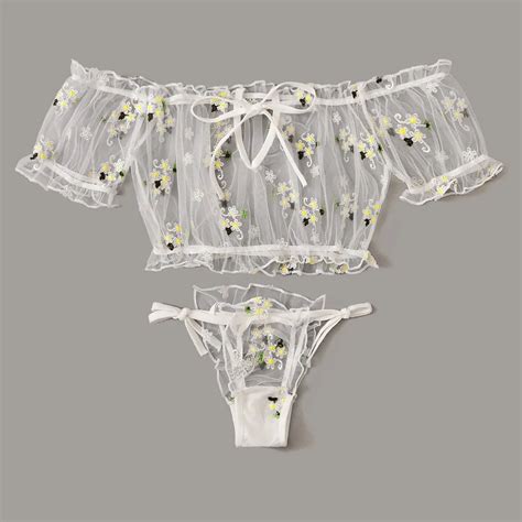 New In Sexy Lingerie For Women Plus Size Embroidery Lace Bowknot