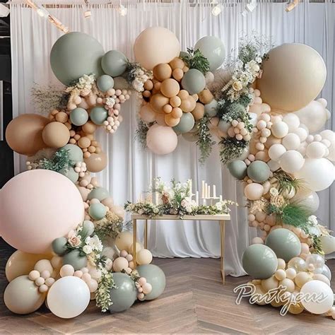 Amazon Dusty Green Nude Balloon Garland Double Stuffed Blush Brown Cream Sand White Neutral