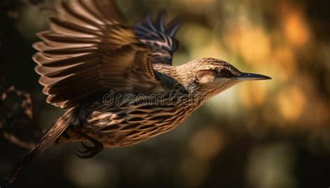 The Majestic Hawk Perches On A Branch Spreading Its Wings Generated By