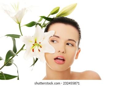 Nude Woman Twig Lily Flower Stock Photo Shutterstock