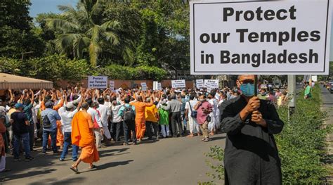 ISKCON devotees in Pune protest against attacks on Hindus in Bangladesh ...