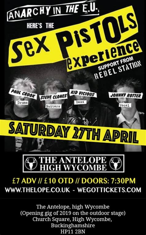 April Sex Pistols Experience Rebel Station Antelope Wycombegigs Co Uk