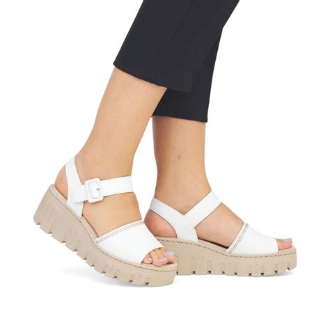 68057 White Platform Wedge Sandal Rieker Fifty Seven Boutique