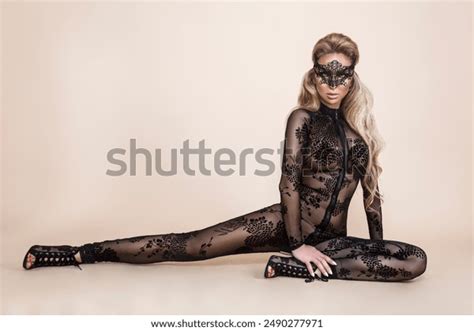 Sexy Blonde Woman Black Lace Erotic Stock Photo 2490277971 Shutterstock