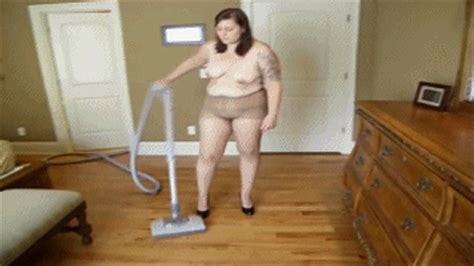 MILF Mel Must Vacuum Her Landlords Apartment Wearing Nothing But Pantyhose To Make This Months