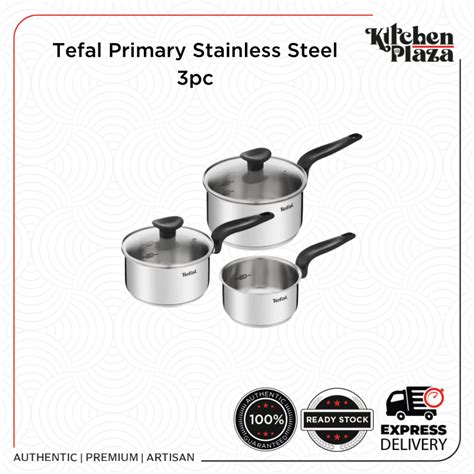 Tefal Primary Stainless Steel3pcs Saucepan Set | Shopee Malaysia