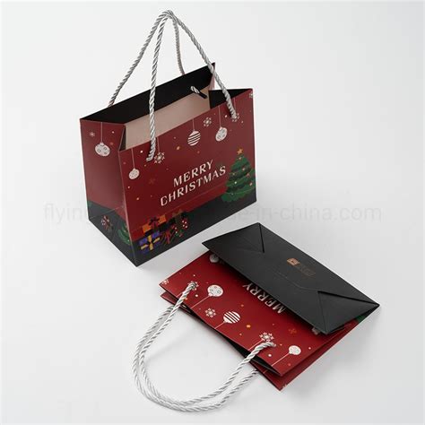 Customized Gold Logo Hot Stamping Kraft Paper Bag With Cotton Rope