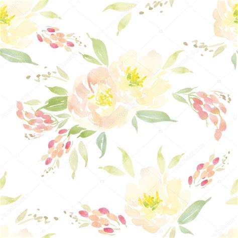 Watercolor Flower Pattern Stock Vector Karma