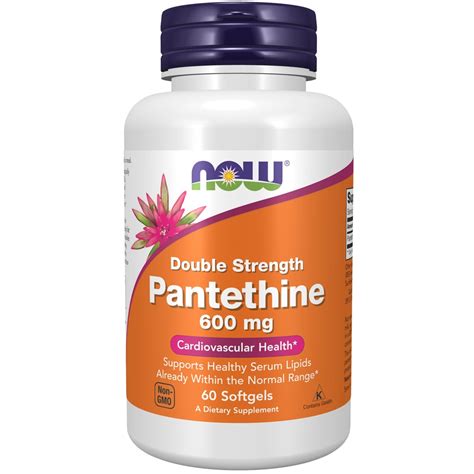 NOW Pantethine Double Strength -- 600 mg - 60 Softgels - Vitacost