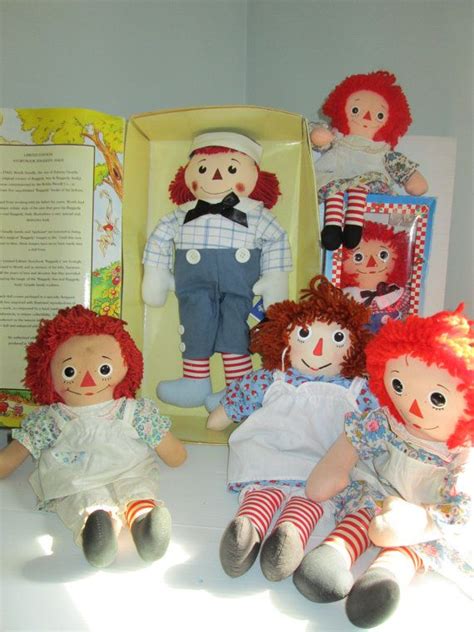 Vintage Raggedy Ann And Andy Doll Lot Of Six Some Boxed Knickerbocker