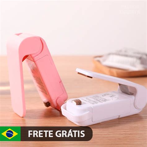 Mini Selador Térmico de Sacos Plásticos Premium Prático de Ótima