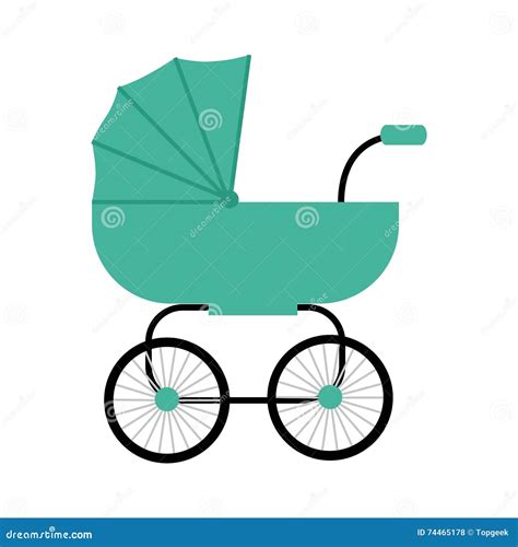 Green Baby Carriage Clipart