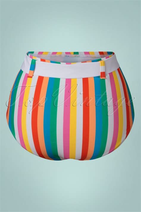 Unique Vintage Redondo Rainbow Pride High Waist Bikini Bottoms Ann Es En Multi Acheter Chez
