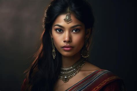 Premium Ai Image Lifelike Beautiful Asian Indian Woman With A