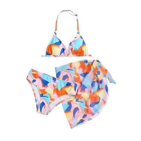 ASFGIMUJ Baby Girl Swimsuit Piece Prints Bikini Briefs Bikini Beach Swimwear Set Baby Bathing