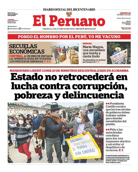 Diario El Peruano On Twitter ¡buenos Días 🗞 Esta Es La Portada Del