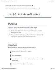 Lab Acid Base Titrations Khpcontent Pdf Lab Acid Base